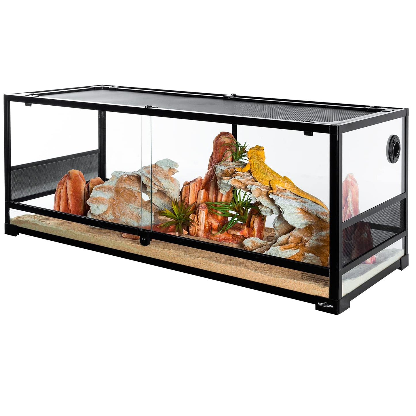 REPTI ZOO Reptile Tempered Glass Extra-Long Terrarium Habitats 48" x 18" x 18" Reptile Amphibians Large Enclosure for Snake/Bearded Dragon/Lizard ect.