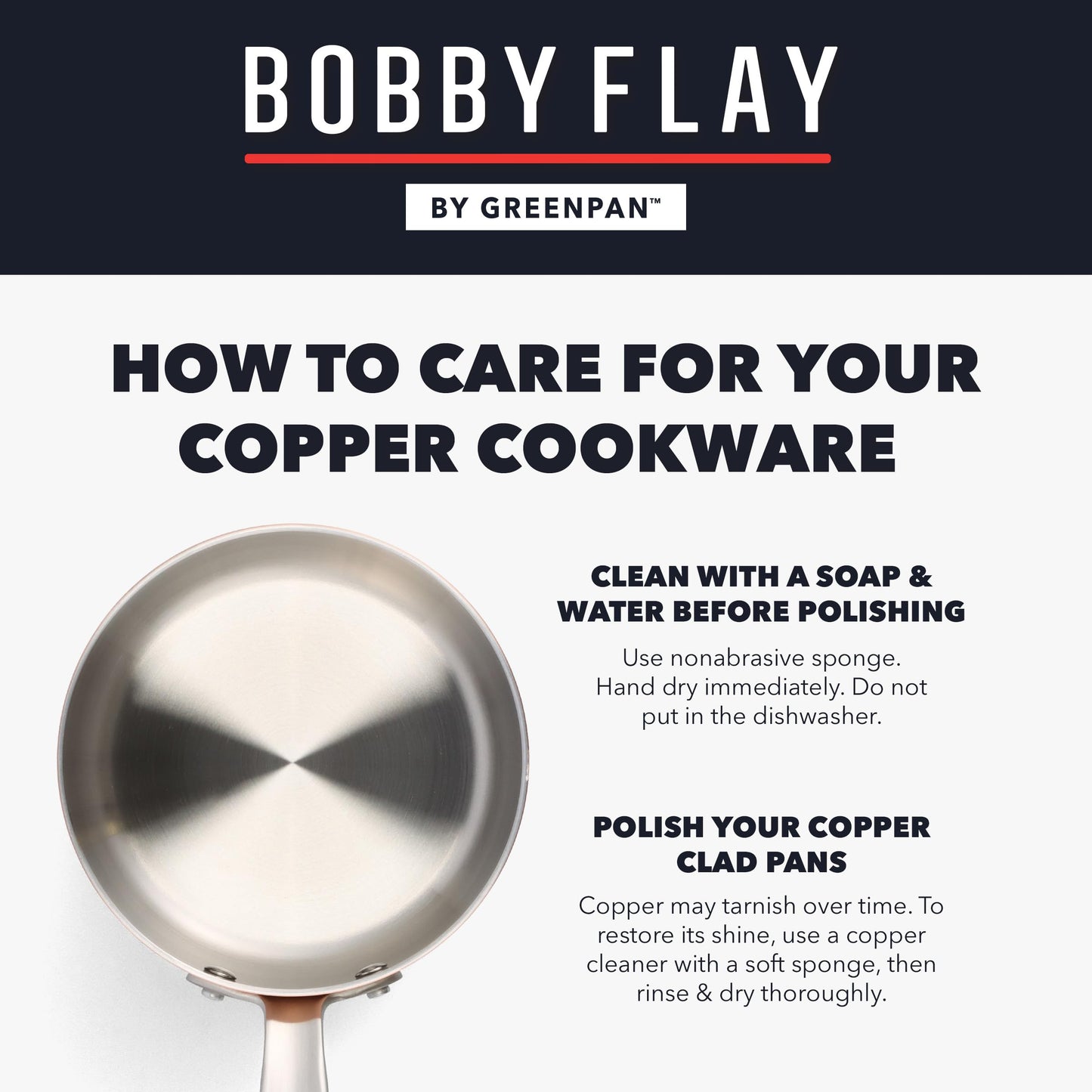 GreenPan x Bobby Flay 8 Piece Copper Clad Pots & Pans, Induction Ready Cookware, Measurement Markings, Stainless Steel Base & Interior, Oven Safe to 500˚F