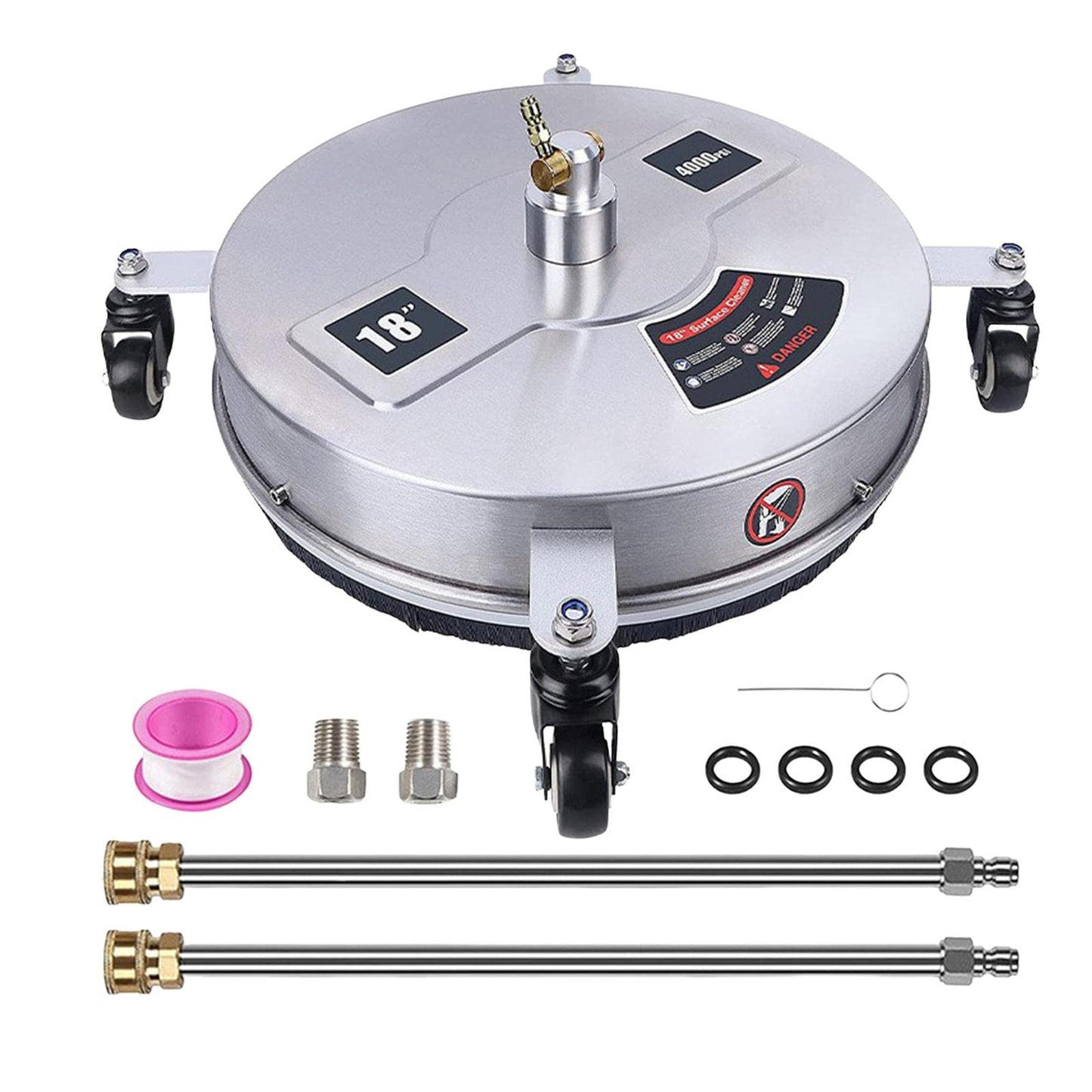 Pressure Washer Surface Cleaner Surface Cleaner Attachment 18inch Driveway Cleaning Equipment for Cleaning Outdoors Pathway Patio Sidewalks