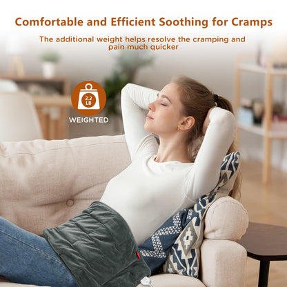 Comfytemp Weighted Heating Pad for Back & Period Cramps, FSA Eligible, Birthday Gifts for Mom Dad Women Men, 2.2lb HSA Electric Heat Pad for Neck Shoulder Pain Relief, 2H Auto-Off Heated Pad, 12x24