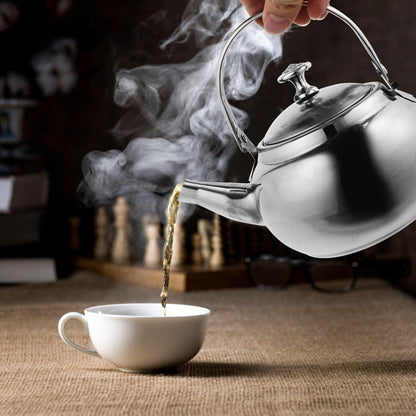 BESTonZON Whistling Tea Kettle - 14cm Stainless Steel Water Boiler with Infuser for Induction and Gas Stove