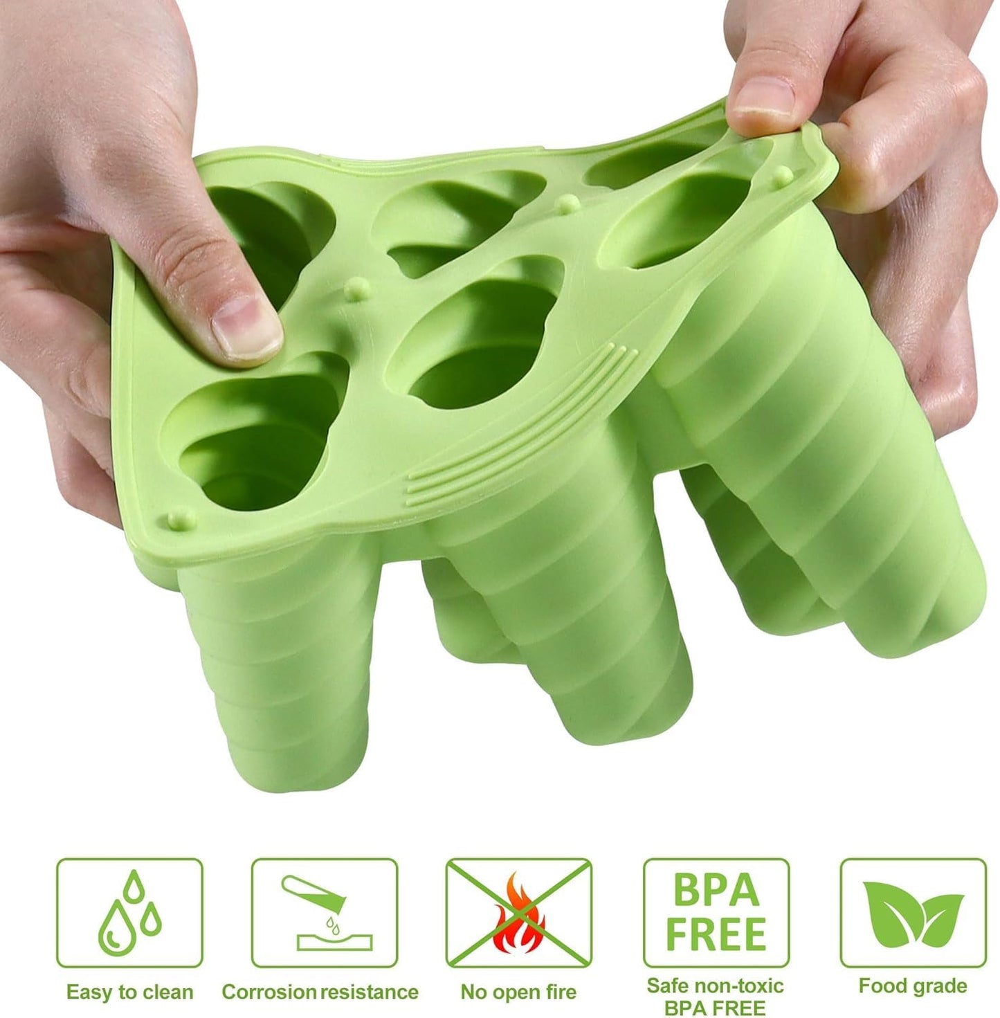 Popsicles Molds, 6 Cavity Ice Pop Mold with 20pcs Wooden Sticks, Silicone Popsicle Mold, Easy Release Ice Cream Molds, BPA Free Ice Cream Maker for Summer Party, Homemade Popsicles Frozen Dessert