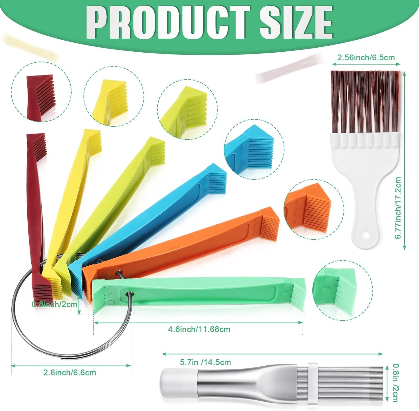 CHENGU 4 Pieces Air Conditioner Fin Cleaner Set - Stainless Steel Condenser Fin Comb & Coil Cleaning Brush