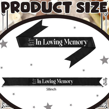 Fanfanwin Funeral Sash - Memorial Ribbon for Casket or Wreath | 58x4'' Black in Loving Memory