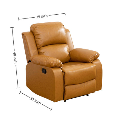 Trygoal Manual Recliner Chair, Nursery Rocking Chair, Recliner Chair for Adults, Lazy Boy, Gaming Recliner wih Overstuffed Arms, Suitable for Home Theater, Living Room, Bedroom, Ginger