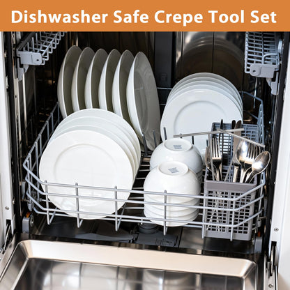 Lilithye Crepe Spreader and Spatula Kit Stainless Steel Crepe Spreader Tool 5", 7" Spreaders and 12" Spatula(3 Pcs)