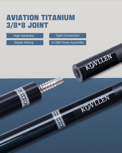 KONLLEN Carbon Fiber Pool Cue Stick 58-inch Professional Pool Sticks Set Low Deflection Pool Cue for Adults