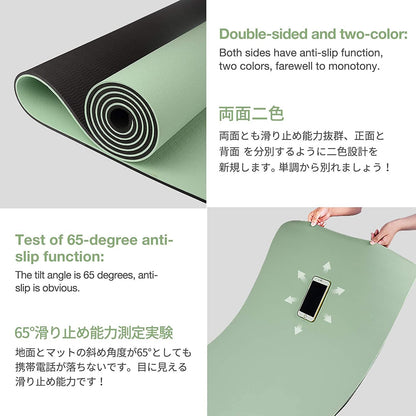 Gruper Yoga Mat Non Slip Thick 1/3'', Eco Friendly Fitness Exercise Mat with Carrying Strap,Pro Yoga Mats for Women,Workout Mats for Home, Pilates and Floor Exercises