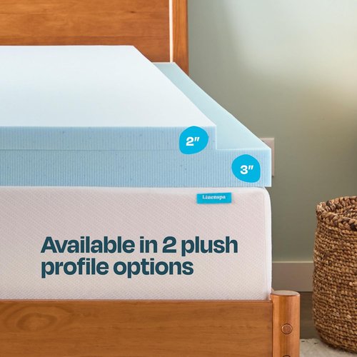 Linenspa Memory Foam Mattress Topper - 2 Inch Gel-Infused Cooling Comfort | California King Size