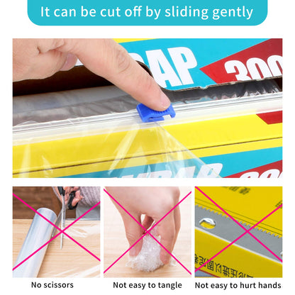 ECOOPTS Cling Wrap Plastic Food Wrap with Slide Cutter and BPA Free Plastic Wrap 12IN×1000FT