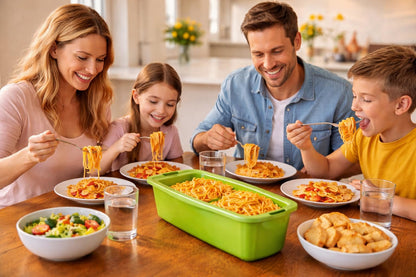 Microwave Pasta Cooker with Built-In Portion Tool, BPA-Free Microwave Pasta Maker for Spaghetti, Ramen & Vegetables, Dishwasher Safe