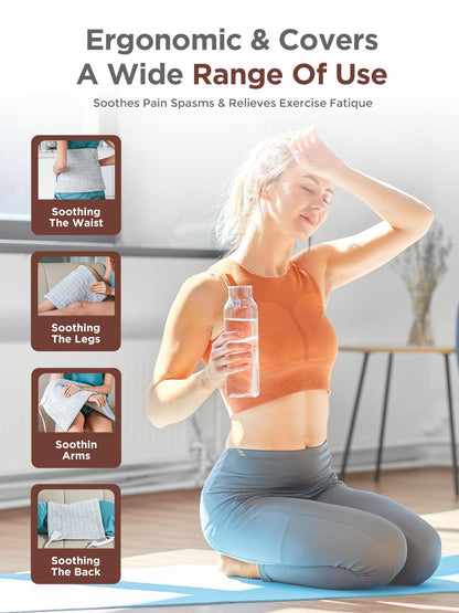 Heating Pad for Back & Cramps Relief,Electric Heat Pad Fast Heat,6 Level Heat Setting,3 Level Timming,Auto Shut Off, Machine Washable,Suitable for Back,Neck,Abdomen Pain Relief (Dark Grey, 17''×33'')