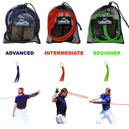 Arm Pro Bands Baseball Softball Resistance Training Bands - Arm Strength, Pitching and Conditioning Equipment, Available in 3 Levels (Youth, Advanced, Elite), Anchor Strap, Door Mount