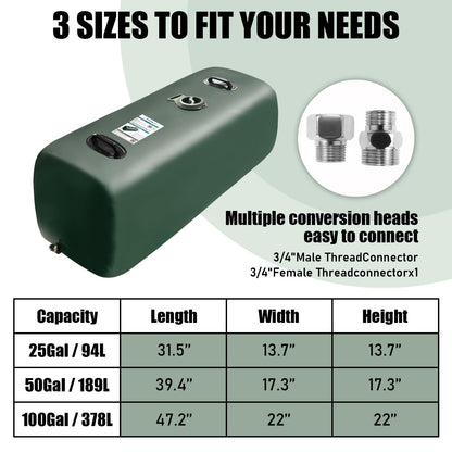 LATHEVEE Drinking Water Storage Bladder,50 Gallon Portable Water Bladder Tank, RV Water Tank, Can Be Used for Storing Drinking Water, Camping, Traveling, Wilderness Survival Patrols, Etc