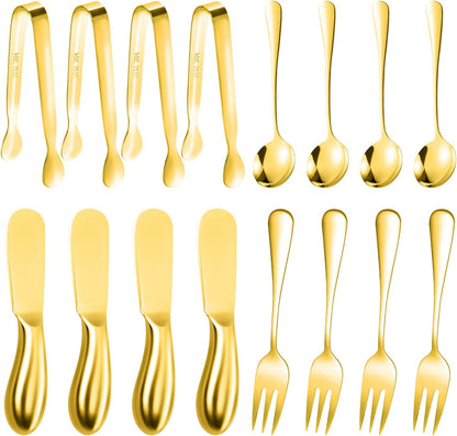 16 Pieces Cheese Butter Spreader Knives Set, Stainless Steel Charcuterie Accessories for Jam, Appetizers, Pastry, Mini
