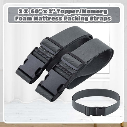 Skiennix Mattress Moving Straps - Adjustable Packing Straps with Buckles for Twin & Full Sizes (60" x 2")