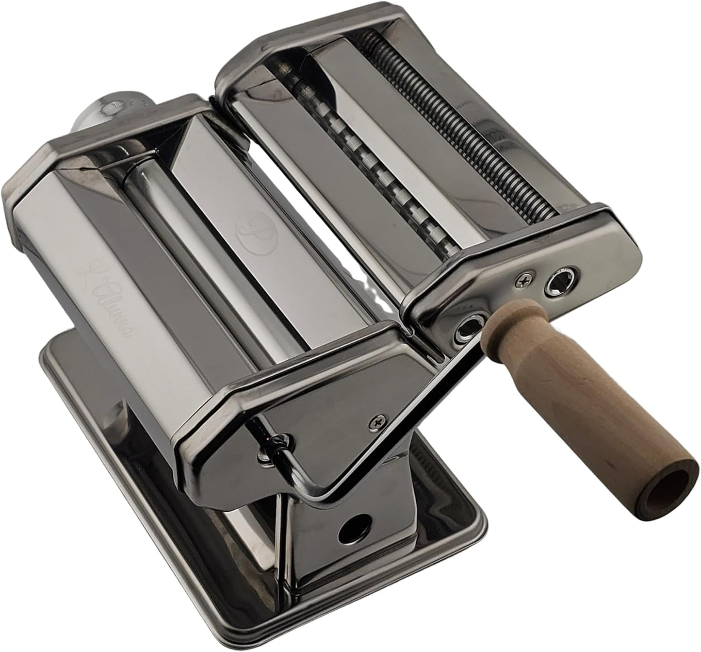 LAlunno Pasta Maker Machine by PastaVirtuoso - Hand Crank Machine for Pasta Dough and Noodles - Easy to Use Manual