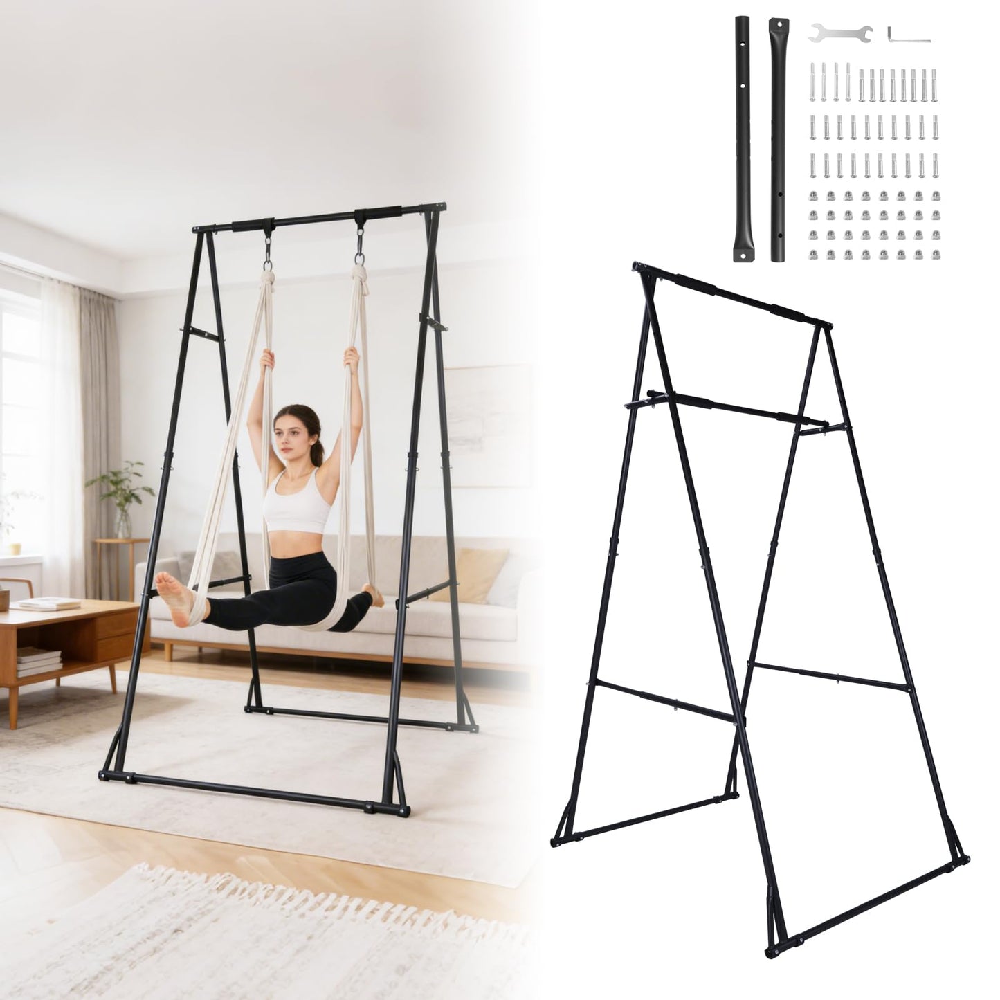 Generic Foldable Free Standing Pull Up Bar Stand Adjustable Pullup Fitness Equipment for Home Gym Strength Training