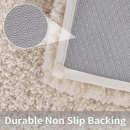 Yimobra Luxury Fluffy Plush Bathroom Rug Mat Set, Soft Cozy Bath Rugs 2 Pcs, Water Absorbent Non-Slip, Machine Washable