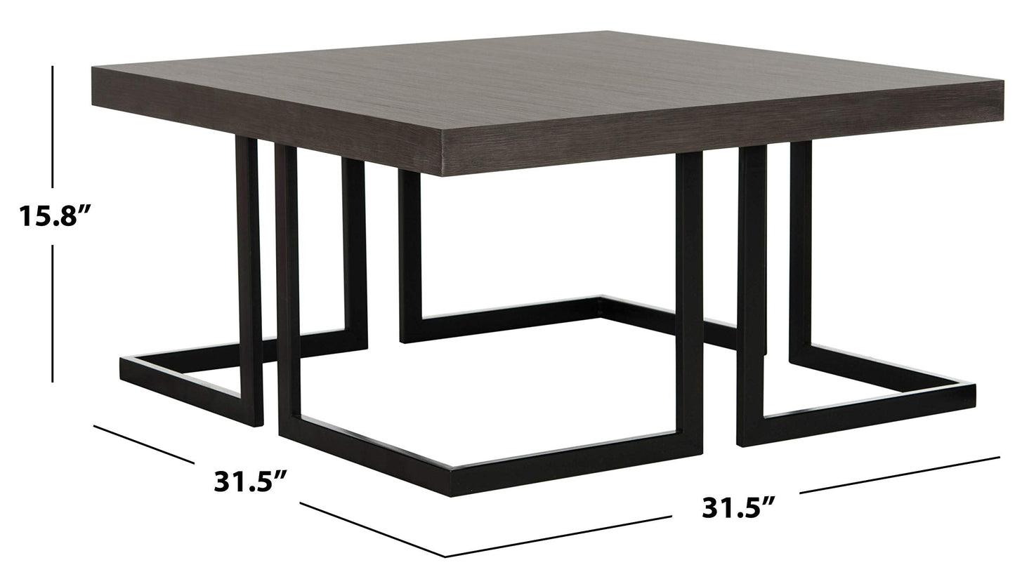 Safavieh Home Collection Amalya Modern Dark Grey Square Coffee Table