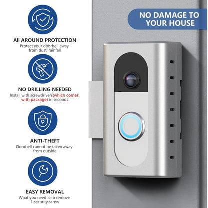 KIMILAR Anti-Theft Video Doorbell Mount Compatible with Ring/Blink Wireless Video Doorbell, Adjustable Mounting Bracket Accessories for Houses, Apartments, Businesses, Not for Security Door