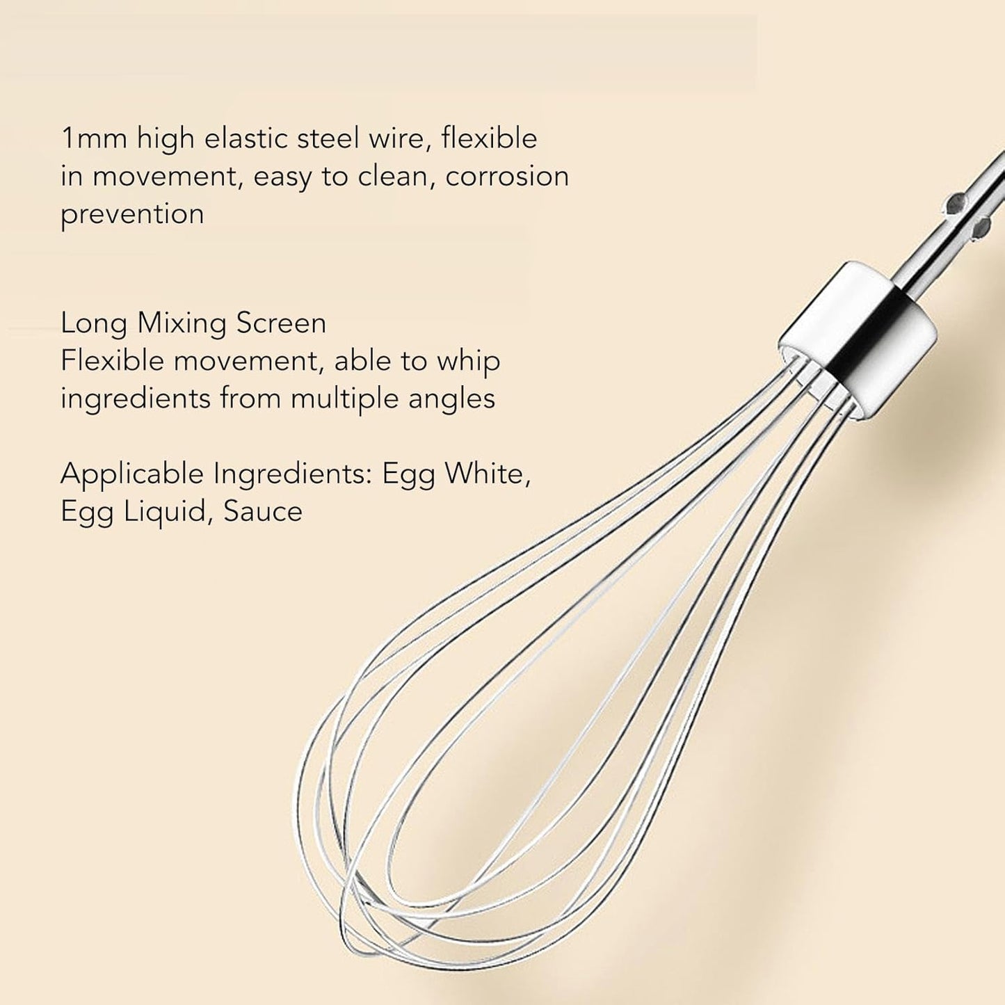3 Speed Electric Hand Mixer, Portable Whisk Milk Foam Maker, Handheld Electric Mixer with Chopper for Home