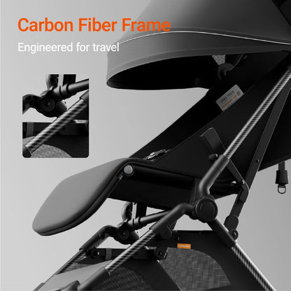 MAMAZING Ultra Air Lightweight Baby Travel Stroller with Carbon Fiber Frame, Compact & Airplane-Friendly, One-Handed Fold, 11.6 lbs, Perfect for Toddlers, Organizer & Cushion Included, Jet