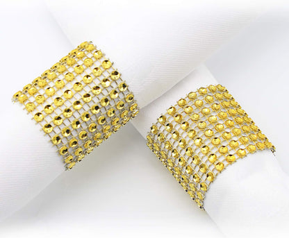KPOSIYA Napkin Rings - Pack of 60 Rhinestone Diamond Adornment for Weddings and Holiday Parties