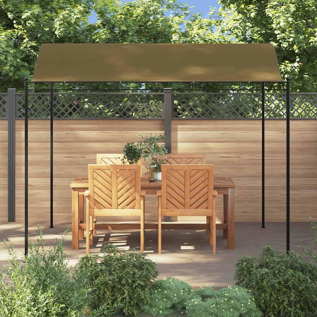 Gazebo Set of 2 Taupe Steel and Polyester, Large Rectangular Outdoor Canopy for Patio, Garden, UV Resistant, Easy Assembly Lawn Structures