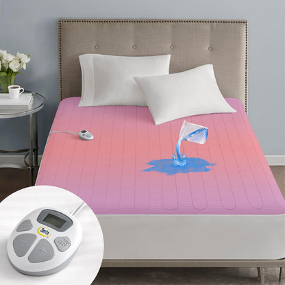 Serta Waterproof Heated Mattress Pad - Electric Bed Warmer with 10 Heat Settings, Auto Shut Off Timer, ETL Certified Electric Mattress Pad, Elastic Deep Pocket, Machine Washable, White Queen