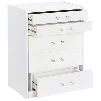 Coaster Home Furnishings Danbury Contemporary 2-Piece 2-Drawer Makeup Vanity Desk with LED Light Vanity Mirror Tempered Glass Top with Vanity Chair White High Gloss 930208