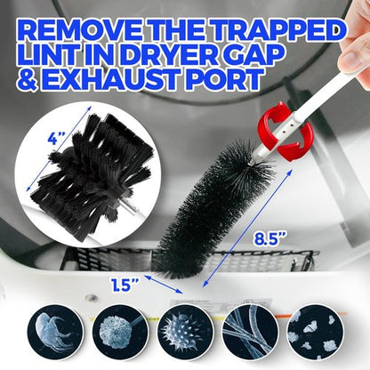 Holikme Dryer Vent Cleaner Kit - 60 Feet Flexible Brush with Drill Attachment & 2 Synthetic Heads