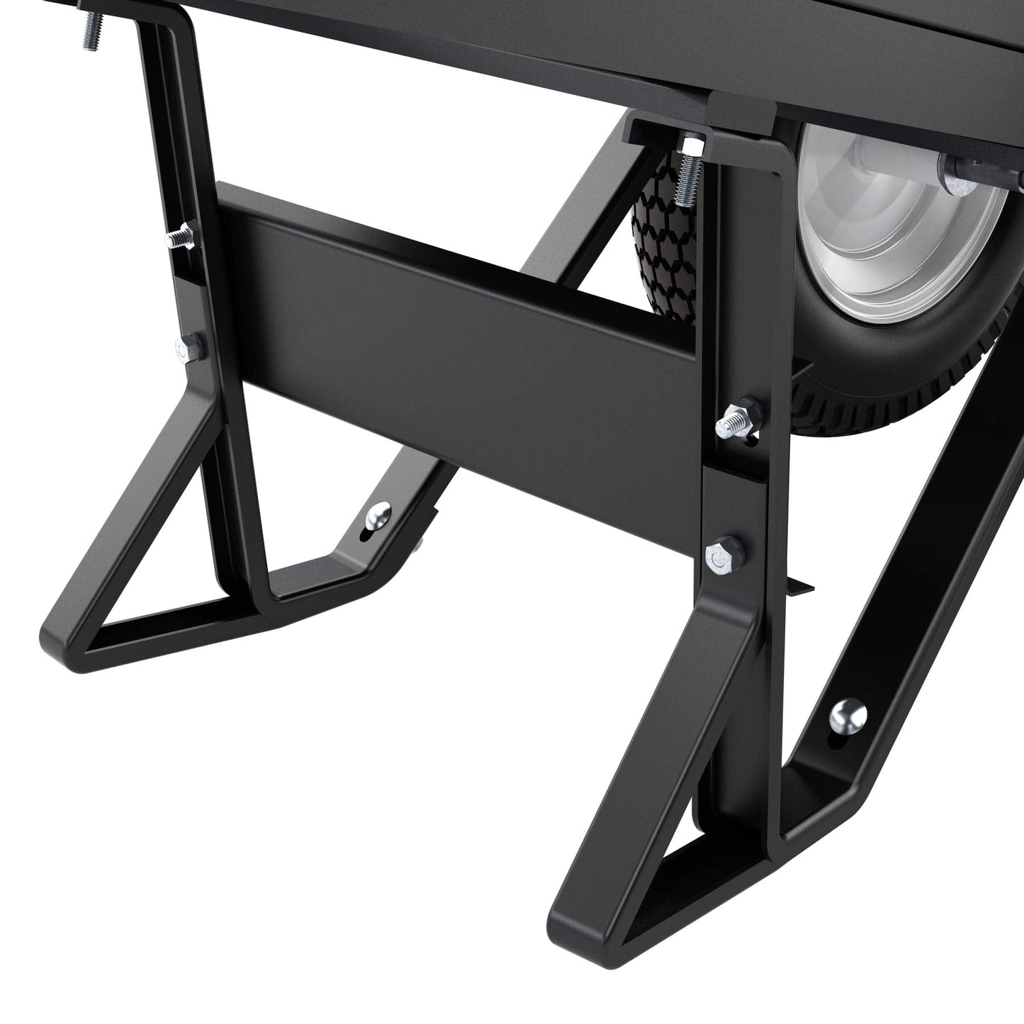 Bon Tool 28 907 Premium Contractor Grade Poly-Tray Double Wheel Wheelbarrow with Steel Hande and Knobby Tire, 5-3/4 Cubic Feet