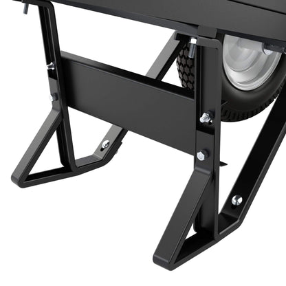 Bon Tool 28 907 Premium Contractor Grade Poly-Tray Double Wheel Wheelbarrow with Steel Hande and Knobby Tire, 5-3/4 Cubic Feet