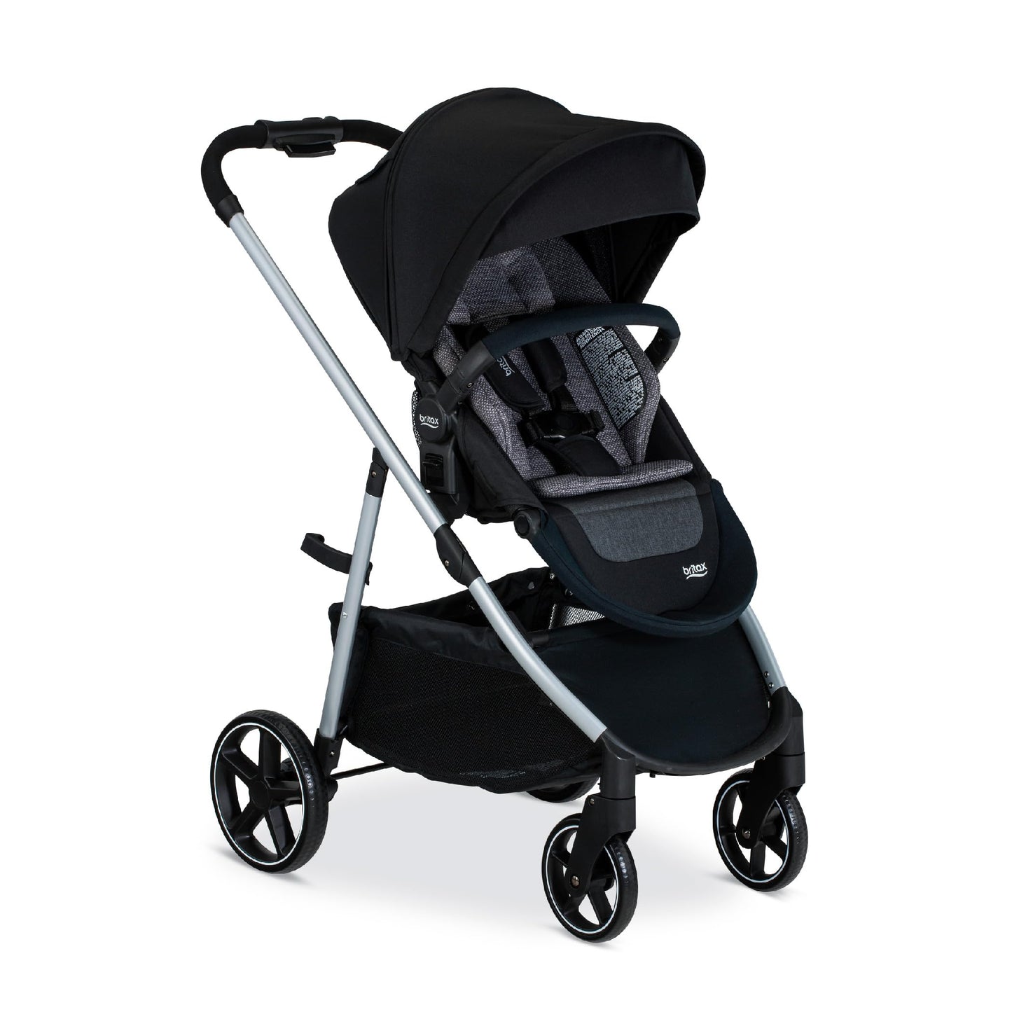 Britax Grove Modular Stroller, Lightweight Stroller with CozyFit Insert and Bumper Bar, 6 Ways to Ride, SafeWash, Pindot Onyx