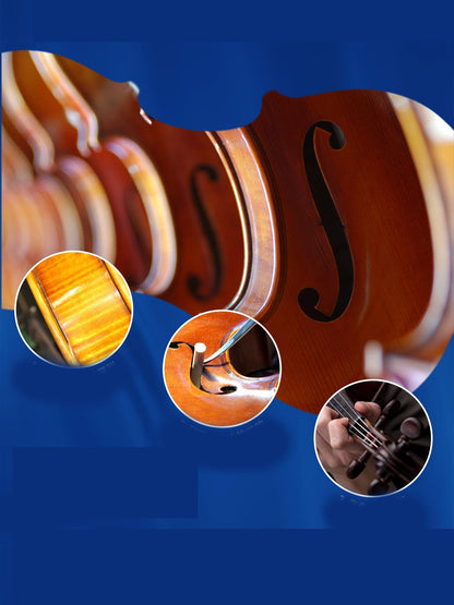 A Full Sized Handmade Solid Wood Violin Perfect For Beginners And Competition Grade Players. Violins Set(4/4)