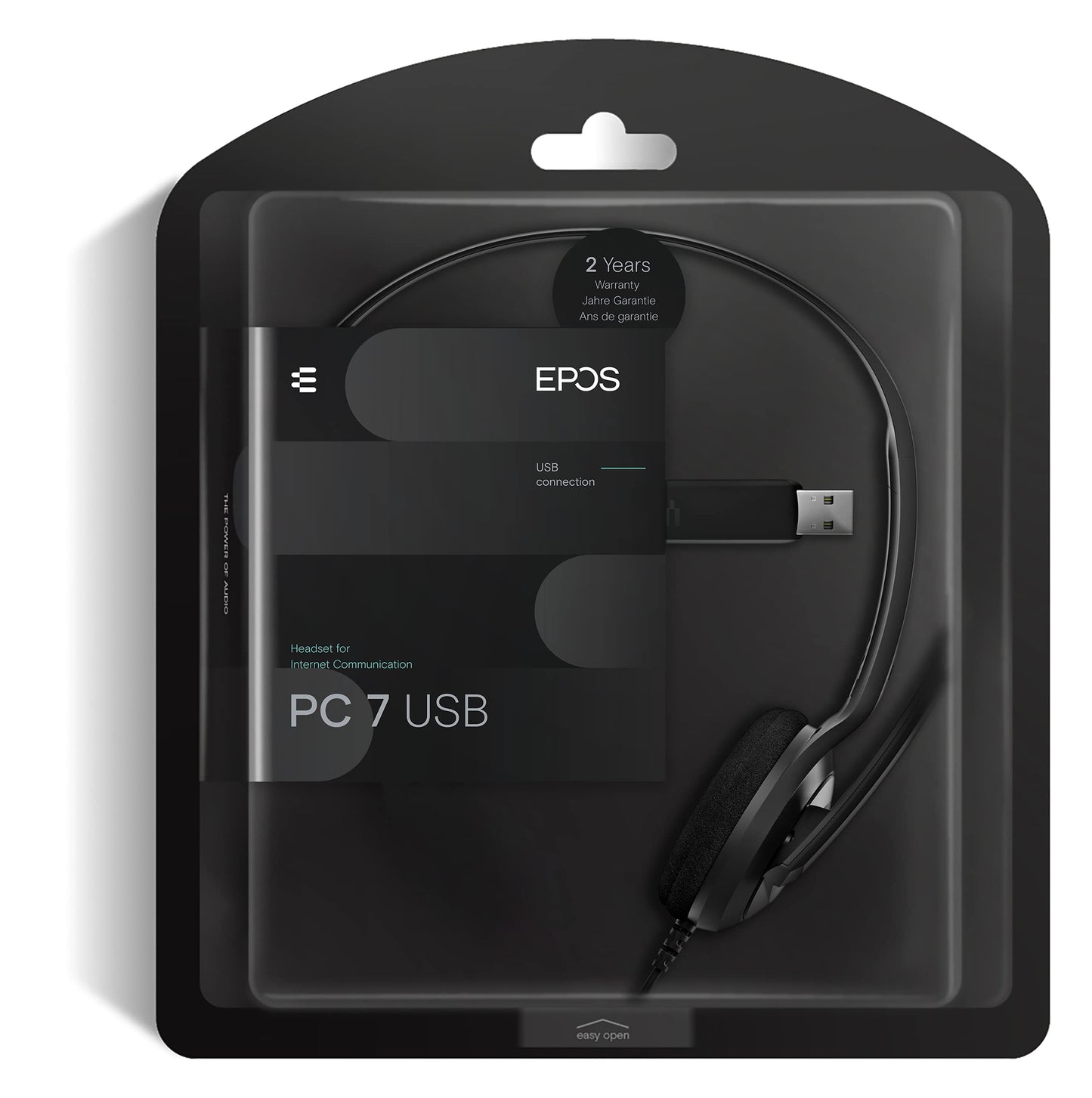 EPOS PC 7 USB Wired Headset – Lightweight Noise-Cancelling Boom Mic, Wideband Audio, Plug-and-Play USB-A, Crystal-Clear Calls for Skype, Zoom & Teams – Compatible with Windows, macOS, Chromeboo, Black