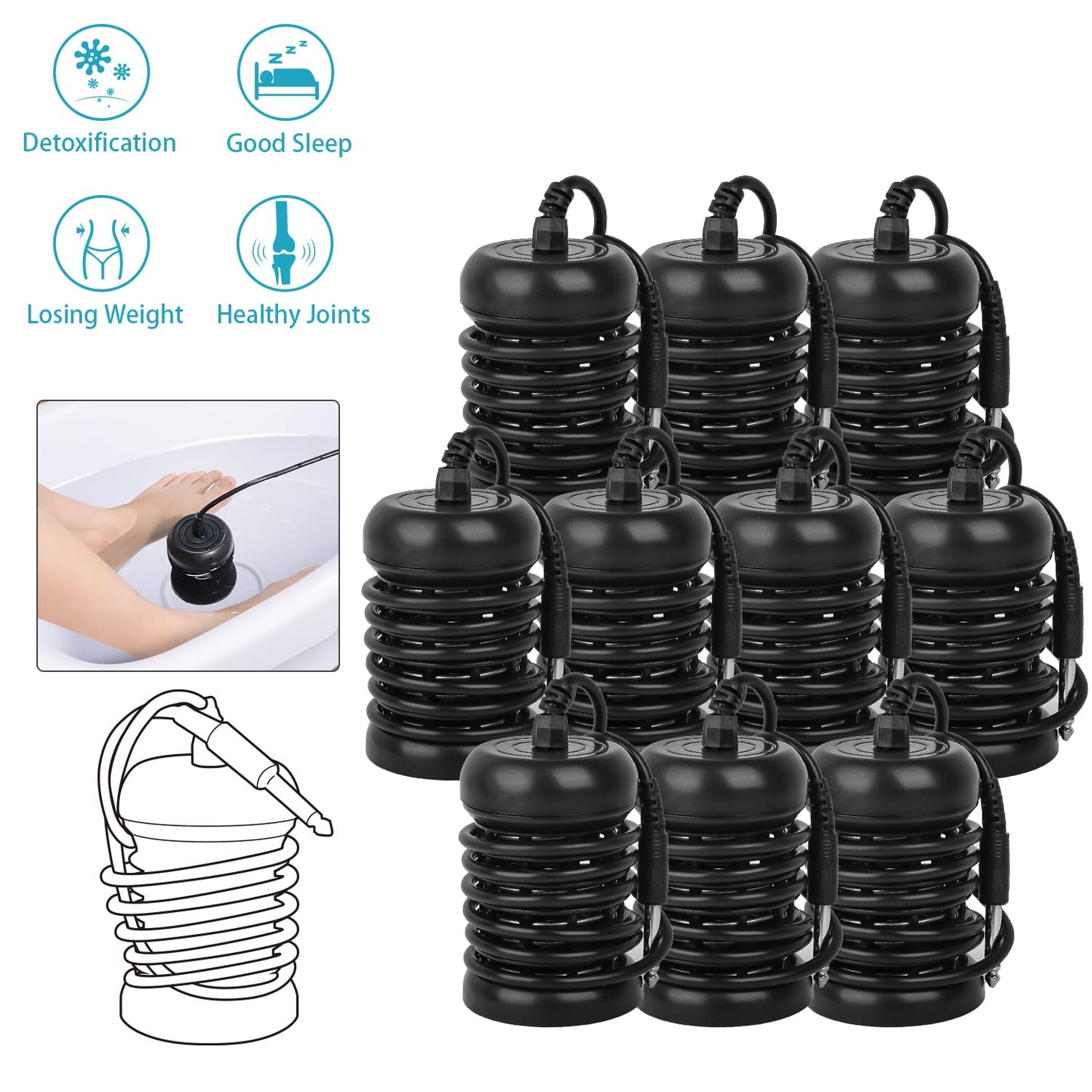 4 Pack Foot Detox Arrays - Super Replacement Ion Arrays for Ionic Foot Bath Machine, Portable for SPA Cleanse Machine