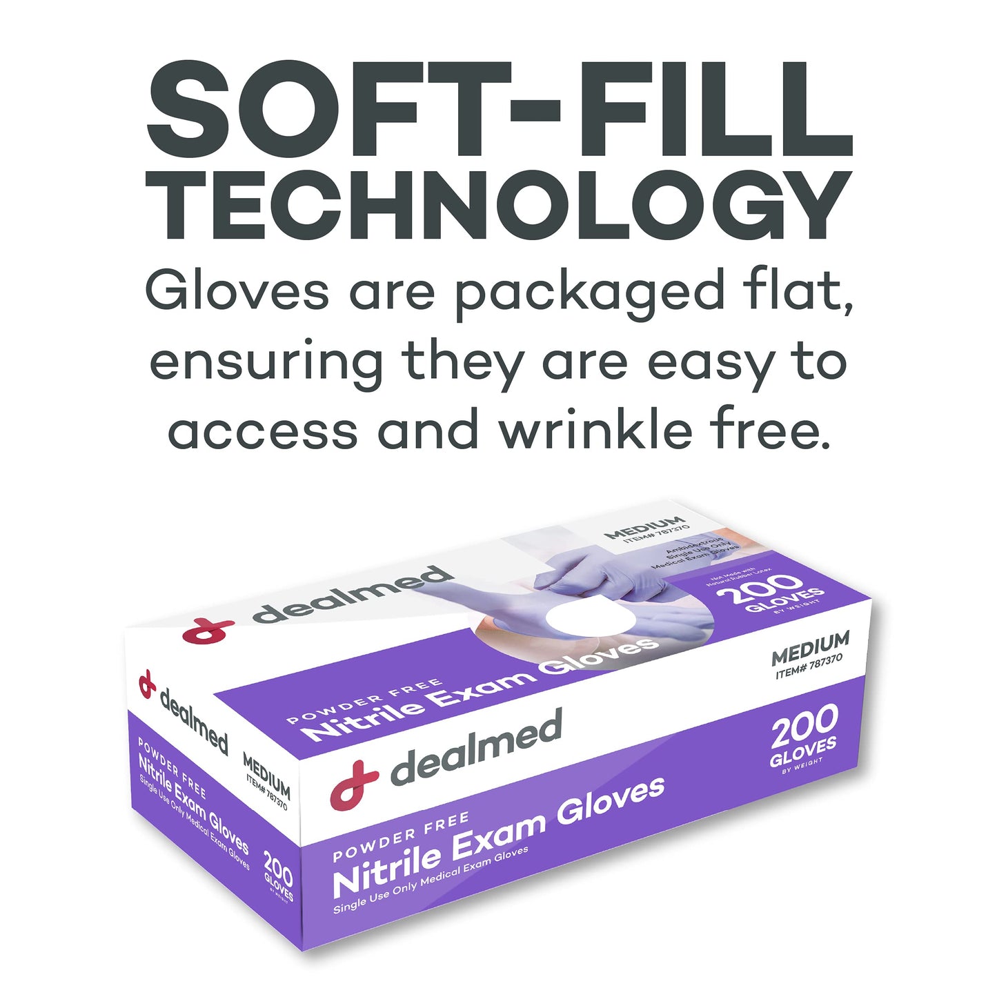 Dealmed Nitrile Medical Grade Exam Gloves, Disposable, Latex-Free, Medium (200 ct.)