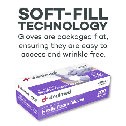Dealmed Nitrile Medical Grade Exam Gloves, Disposable, Latex-Free, Medium (200 ct.)