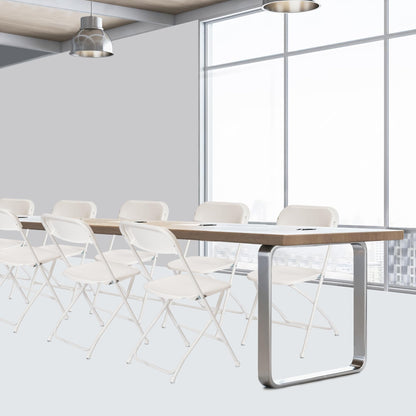 Real Relax Plastic Folding Chairs Set of 40, White Plastic Folding Chairs, Perfect for Party Event Outside Entertaining, 350 LBS Capacity