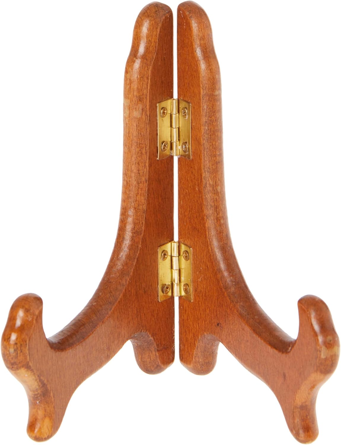 Bard's Hinged Medium Wood Plate Stand, 5" H x 5.75" W x 3.75" D for 5" - 7.5" Plates, Pack of 2