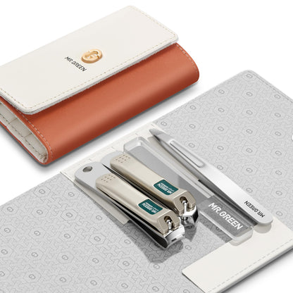 MR.GREEN Colorful Manicure Set Practical Pedicure Kits Nail Clippers Personal Care Tools Facial Hair Scissors with Fashion Case (Mr-6681 Green)