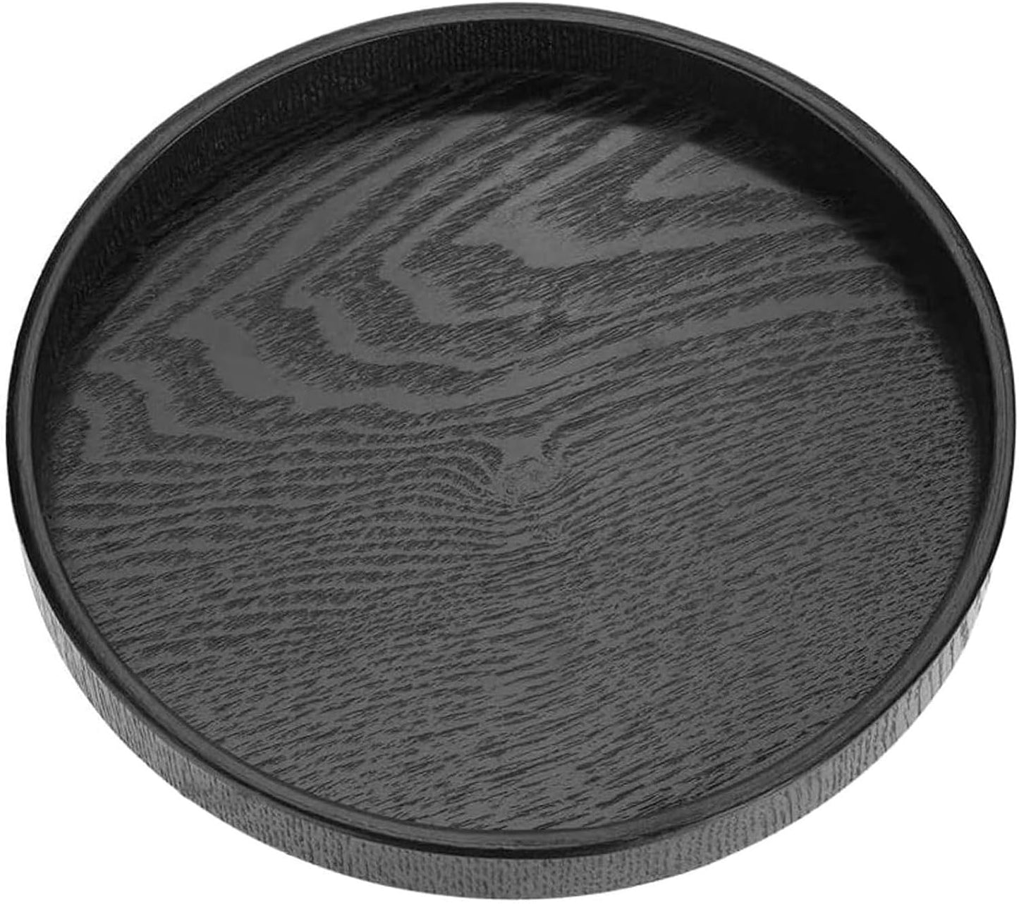 River (8.2inch, Round Wood Serving Tray, Solid Wooden Decorative Tray Non-Slip Tea Coffee Table Tray Snack Plate Food