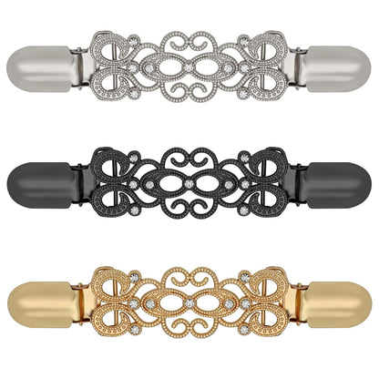 ROPAKED 3 Pcs Cinch Clips Vintage Sweater Clips Dress Clip Back Cinch Shawl Cardigan Collar Clip to Tighten Dress Pant Waist Tightener for Women