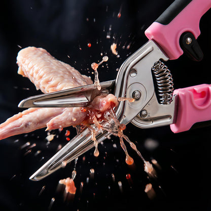 Magnetic Kitchen Shears Heavy Duty - Professional Poultry Scissors with Magnetic Sheath, Never Lose Your Scissors Again. Ultra Sharp Multipurpose Utility Shears for Chicken, Meat, Herbs, BBQ
