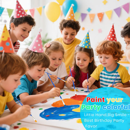 12 Pack Mini Acrylic Paint Set, 12 Colors Washable Acrylic Paint Strips with 24Pcs Painting Brushes for Kids&Adults Paint, 168 PCS Kids Painting Kit for Birthday Party Favor, Classroom, Art Gift