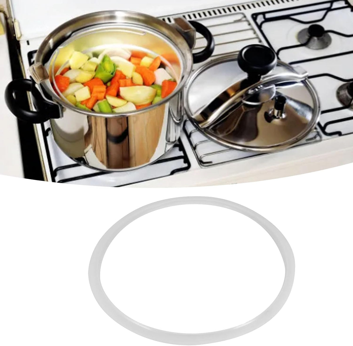 Power Pressure Cooker Silicone Sealing Gasket Ring, Clear Kitchen Tool (Inner Diameter 26cm)