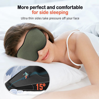 LitBear Sleep Mask for Side Sleeper Women Men, Eye Mask for Sleeping Light Blocking, 3D Contoured Cup Sleeping Mask, Soft Breathable Sleep Eye Mask with Adjustable Elastic Strap for Travel