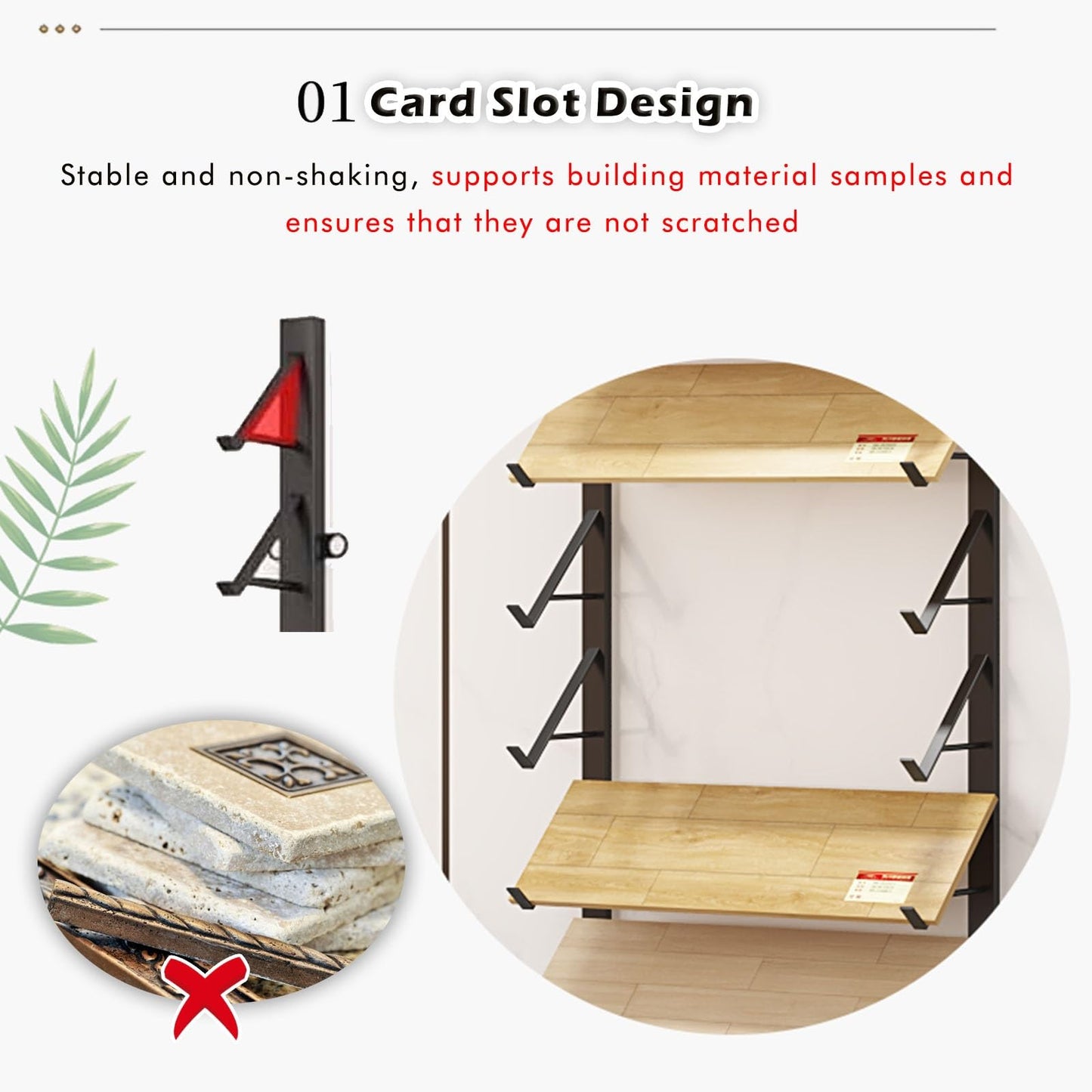 1/ 2/ 3/ 4 Pcs Floor Tile Display Stand, Large 4 8 10 12 Inch Wall-mounted Sample Rack for Retail Stores/ Trade Show/ Supermarket/ Exhibition Hall, Wooden Flooring Storge Shelf(3pc 20.5cm/8in,170cm/67